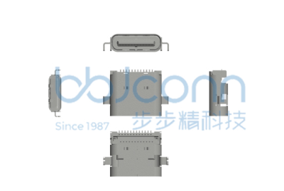 TYPE-C 24P 母座 四腳插 沉板1.0 L=7.90 CH=0.58 雙排SMT